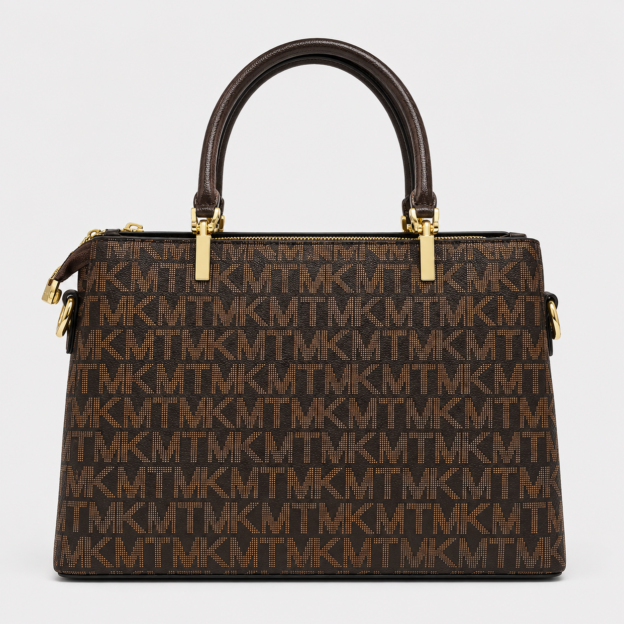BellaVie Monogram Print Structured Handbag