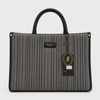 Bellavie Textured Black Tote Bag