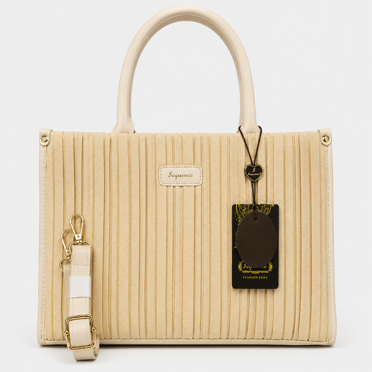 BellaVie Textured Black Tote Bag