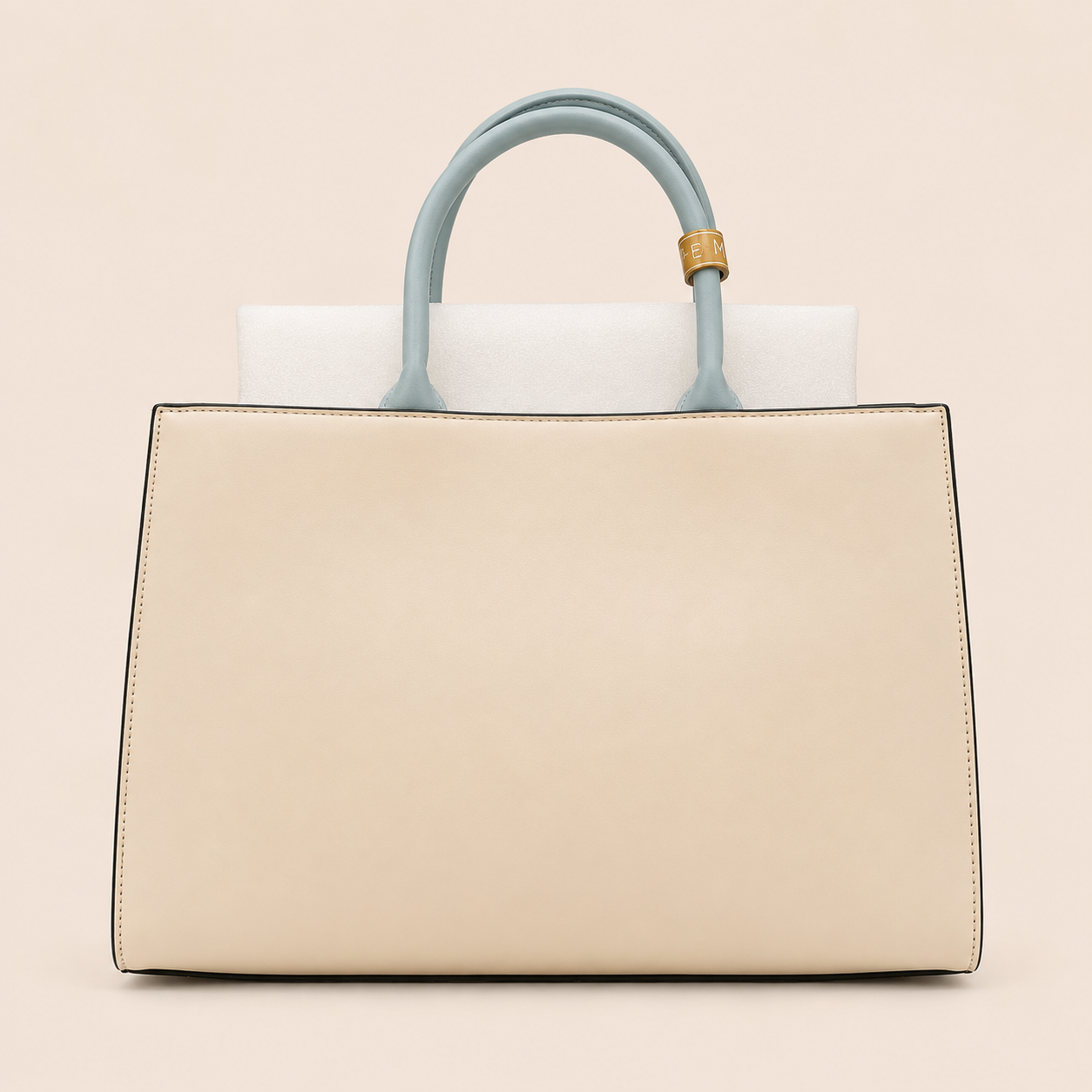 Emily Loran Floral-Embossed Structured Tote with Pouch