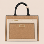 Emily Loran Floral-Embossed Structured Tote with Pouch