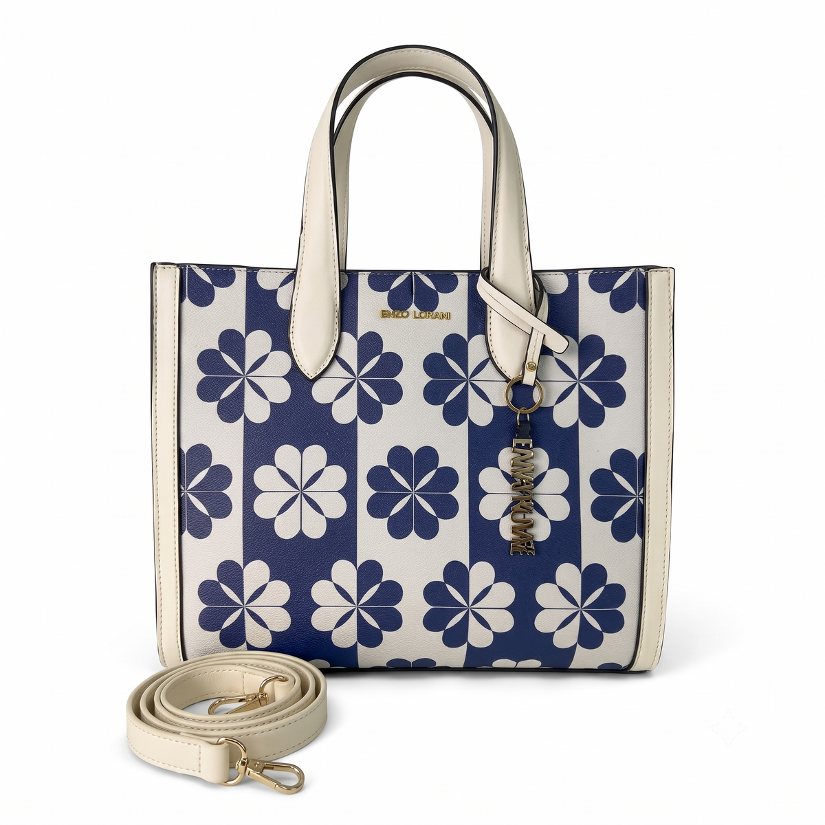 Emily Loran Floral tote Bag- Blue