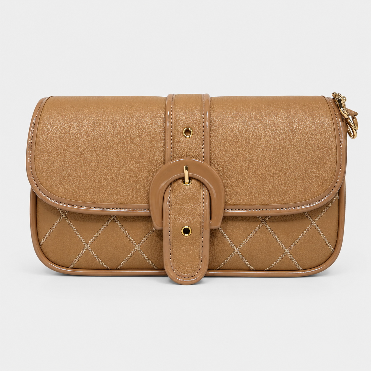 BellaVie Quilted Buckle Crossbody Bag