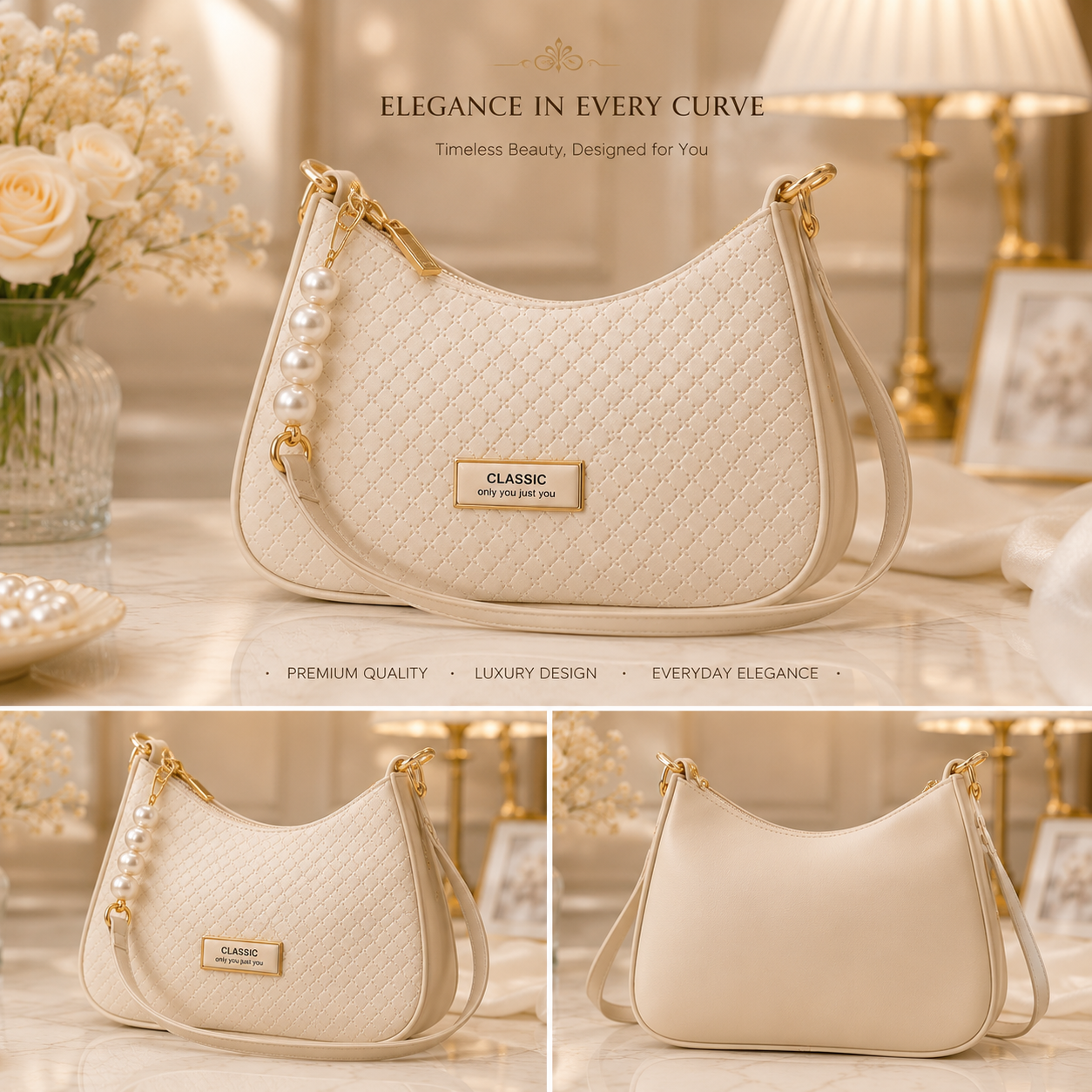 Bellavie Textured Hobo Shoulder Bag