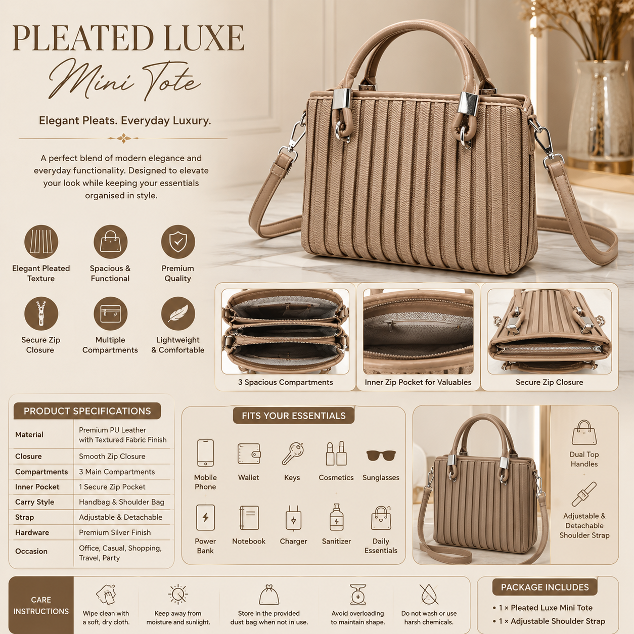 BellaVie Textured sling Bag