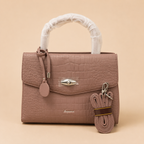Bellavie Croc-Embossed Structured Handbag