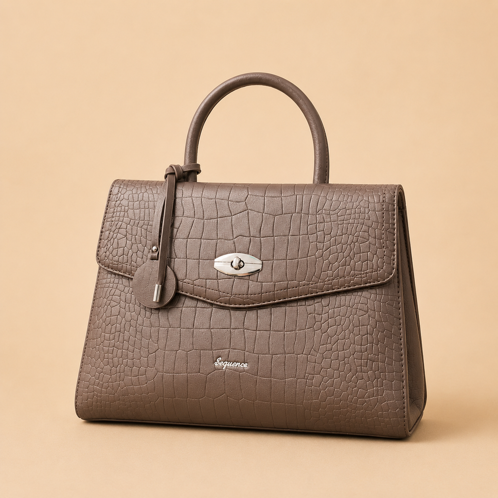 Bellavie Croc-Embossed Structured Handbag
