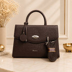 Bellavie Croc-Embossed Structured Handbag