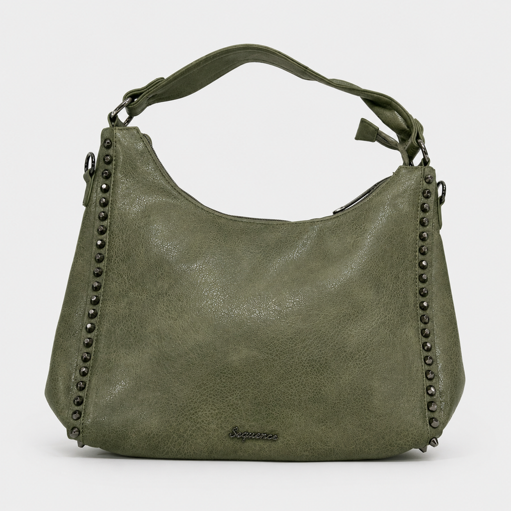 BellaVie Studded Hobo Tote Bag